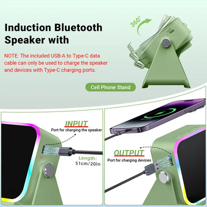 5 in 1 Wireless Induction Speaker Stand (Black)