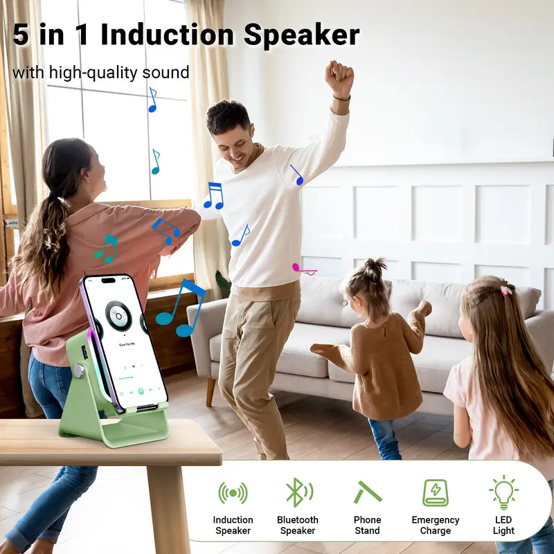 5 in 1 Wireless Induction Speaker Stand (Black)