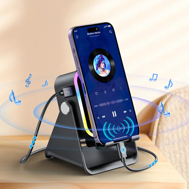 5 in 1 Wireless Induction Speaker Stand (Black)