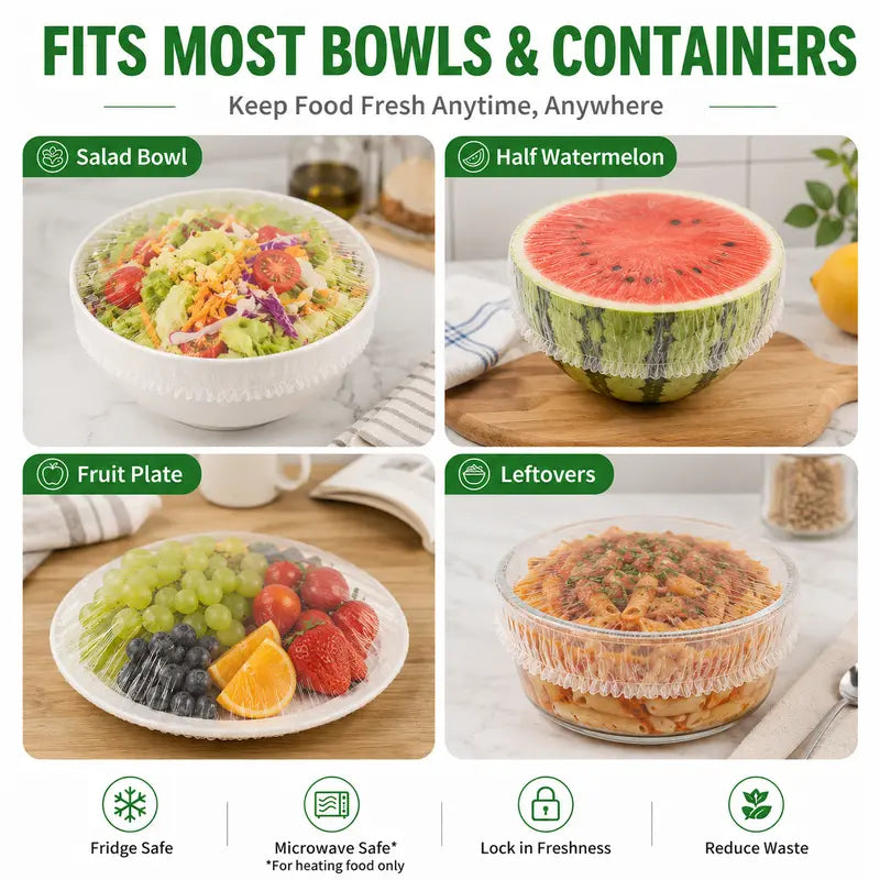 100PCS Disposable Stretch Food Covers