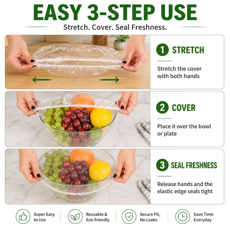 100PCS Disposable Stretch Food Covers
