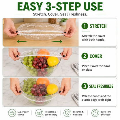 100PCS Disposable Stretch Food Covers
