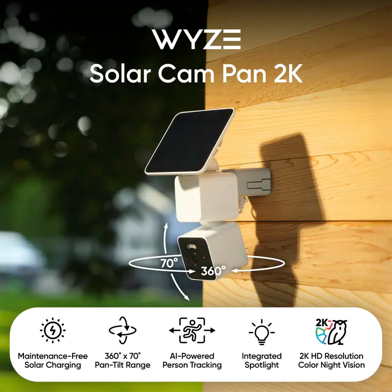 Battery Solar Security Camera - 2K HD