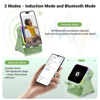 5 in 1 Wireless Induction Speaker Stand (Black)