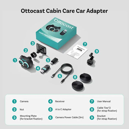 Baby Car Camera & Wireless CarPlay Adapter 1080P HD