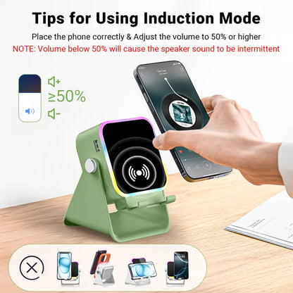 5 in 1 Wireless Induction Speaker Stand (Black)