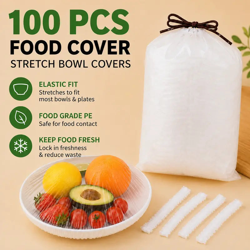 100PCS Disposable Stretch Food Covers